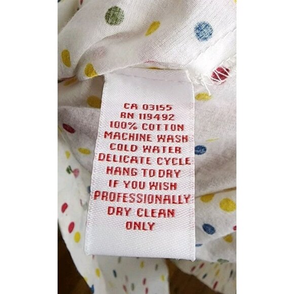 April Cornell Dress Womens Large Colorful Polka Dot Cap Sleeve Tie Waist - Picture 5 of 5